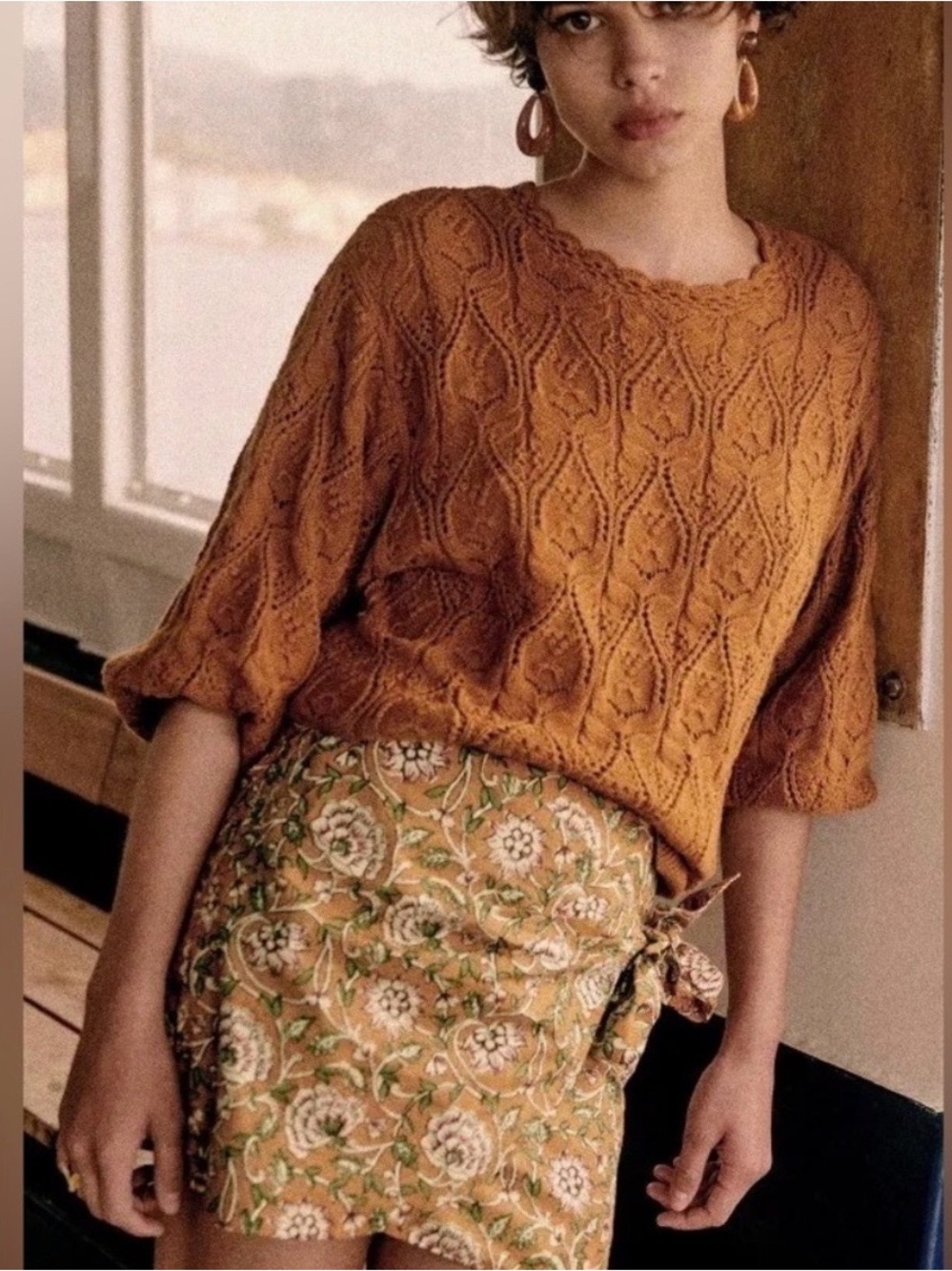 Sézane Pacome wrap skirt